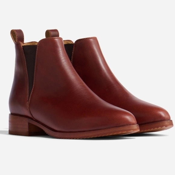 Nisolo Eva Everyday Leather Chelsea Boot Auburn Size 8 - Picture 1 of 7
